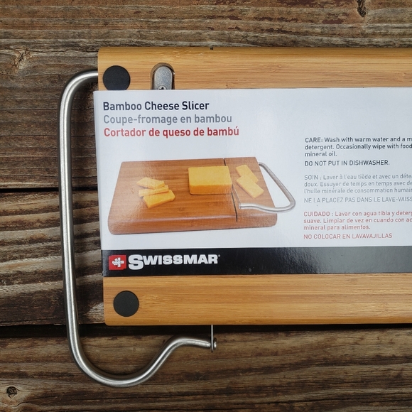 SWISSMAR Bamboo Cheese Serving Board with Stainless Steel Blade (Cheese Slicer) - Picture 10 of 14